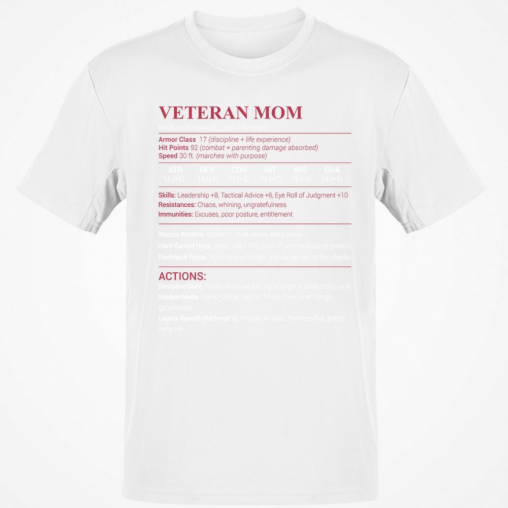 Veteran Mom Classic Unisex T-Shirt - White - 12