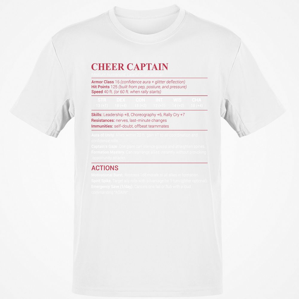 Cheer Captain Classic Unisex T-Shirt - White - 12
