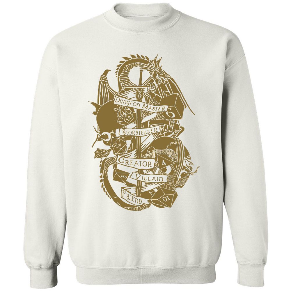 Dungeon Master Dragon Classic Unisex Sweatshirt - White - 12