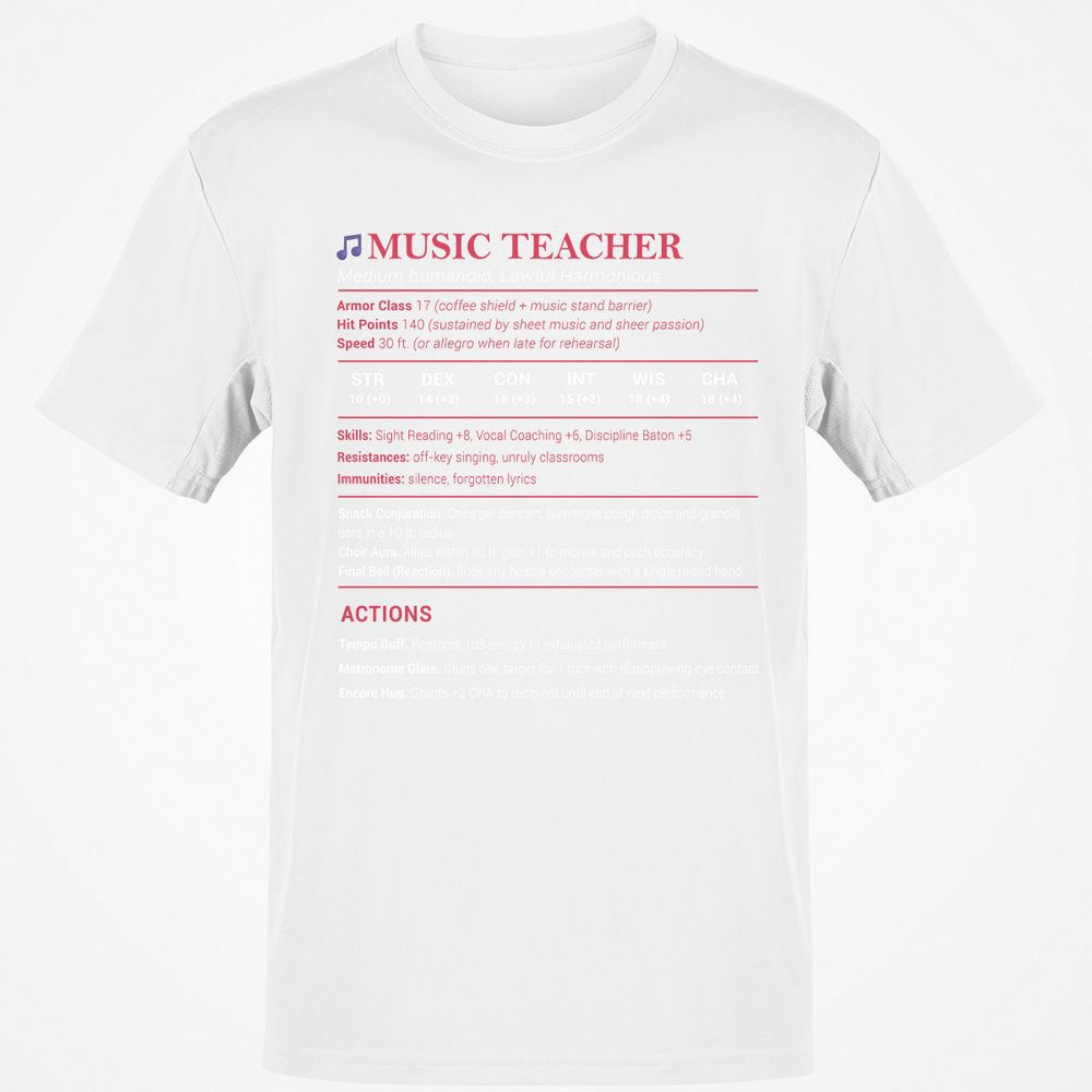 Music Teacher Classic Unisex T-Shirt - White - 12