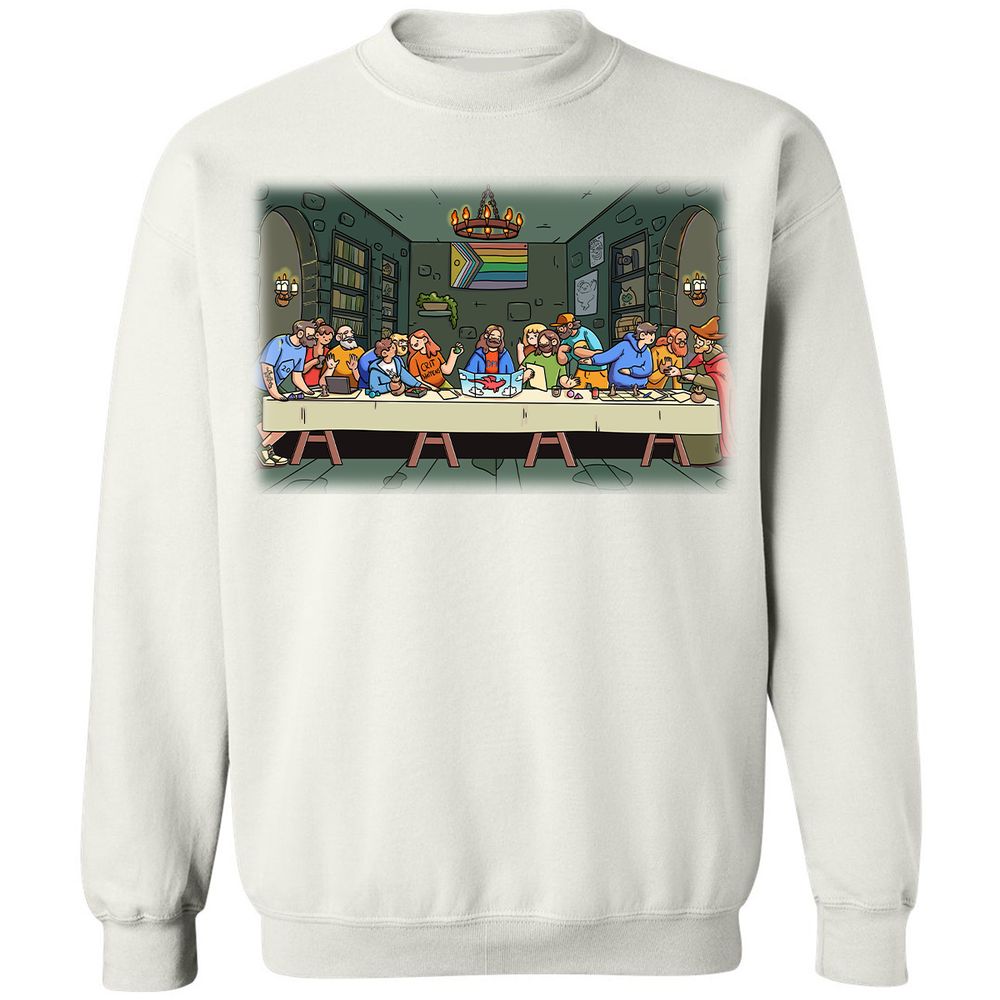 DnD Characters Pride Themed The Last Supper Shirt Classic Unisex Sweatshirt - White - 12