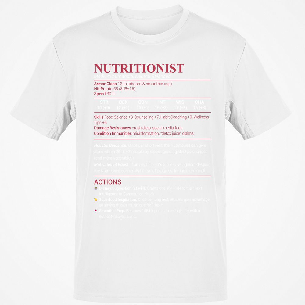 Nutritionist Classic Unisex T-Shirt - White - 12