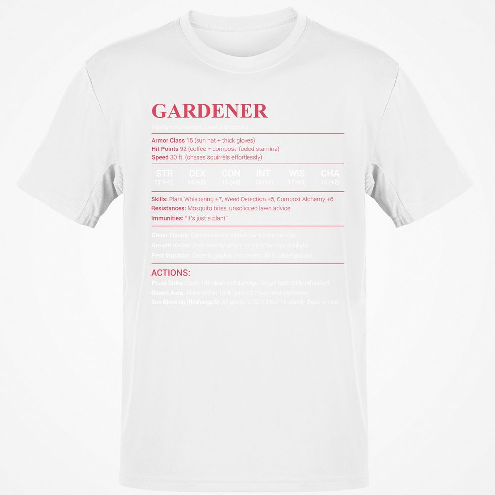 Gardener Stats Classic Unisex T-Shirt - White - 12