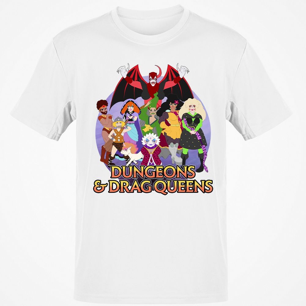 Dungeons n Drag Queens Cartoon Classic Unisex T-Shirt - White - 12