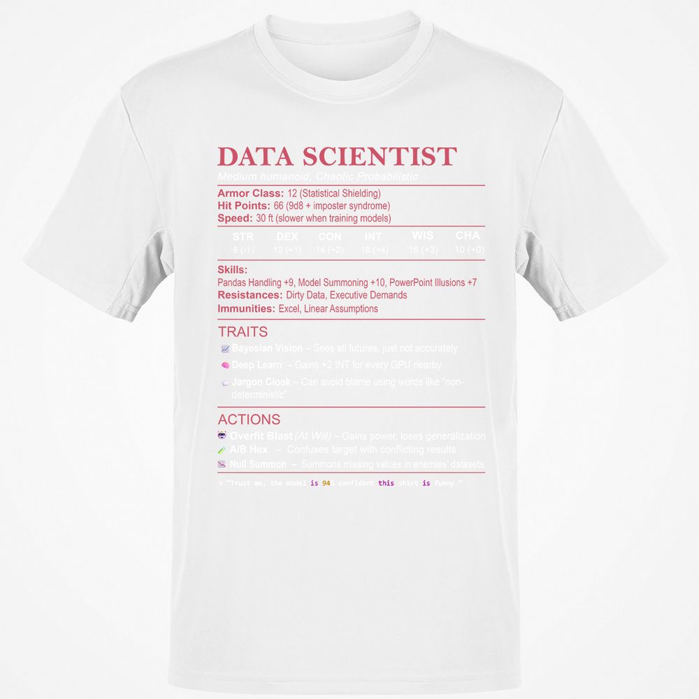 Data Scientist Stats Classic Unisex T-Shirt - White - 12
