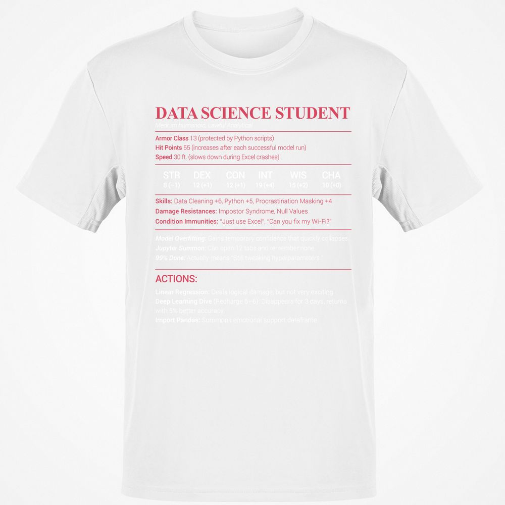 Data Science Student Classic Unisex T-Shirt - White - 12