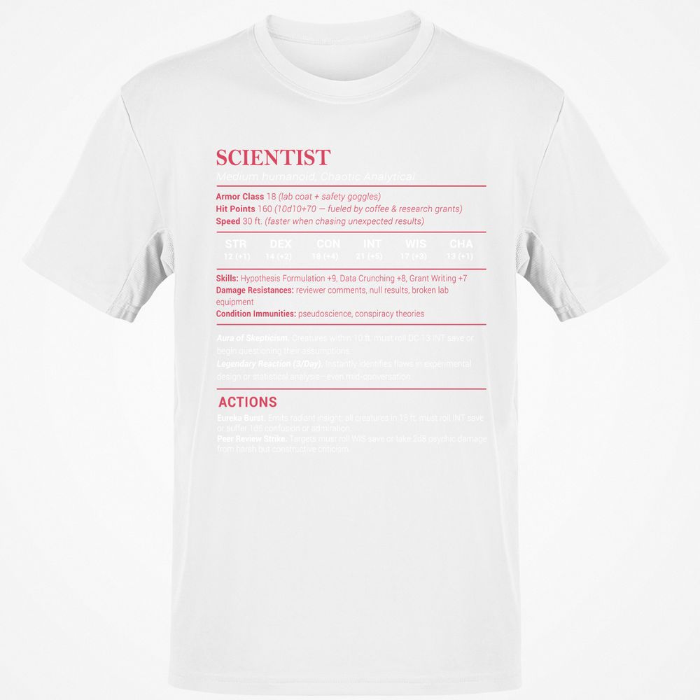 Scientist Stats Classic Unisex T-Shirt - White - 12