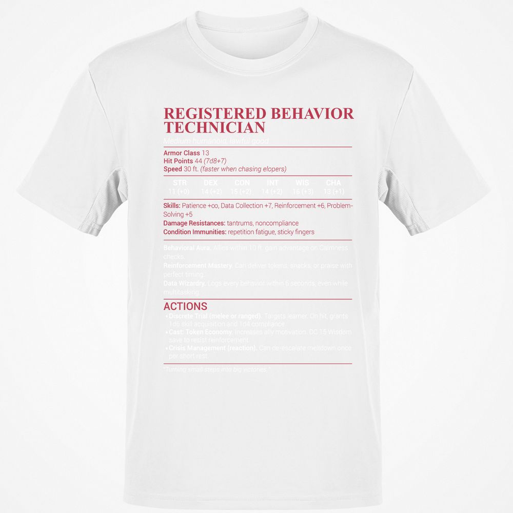 Registered Behavior Technician RBT Classic Unisex T-Shirt - White - 12
