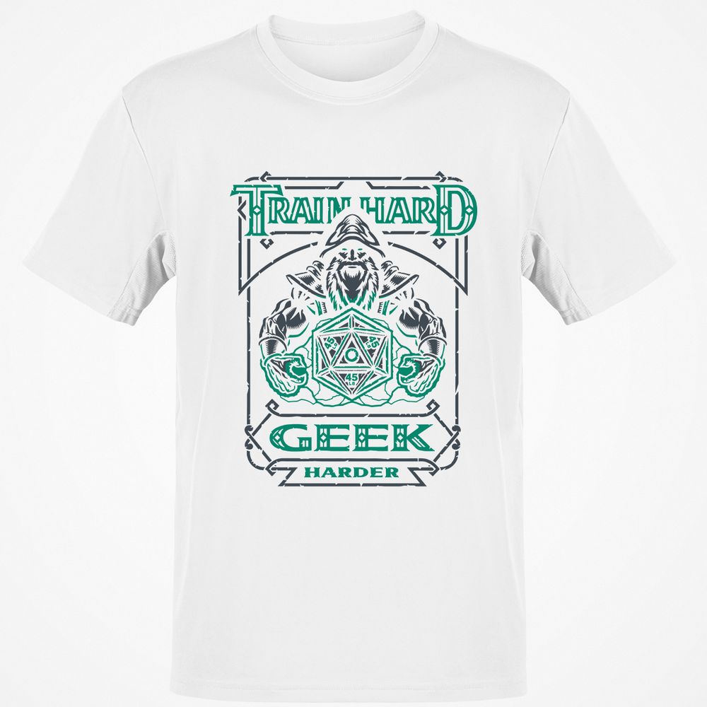Train Hard, Geek Harder - White - 12