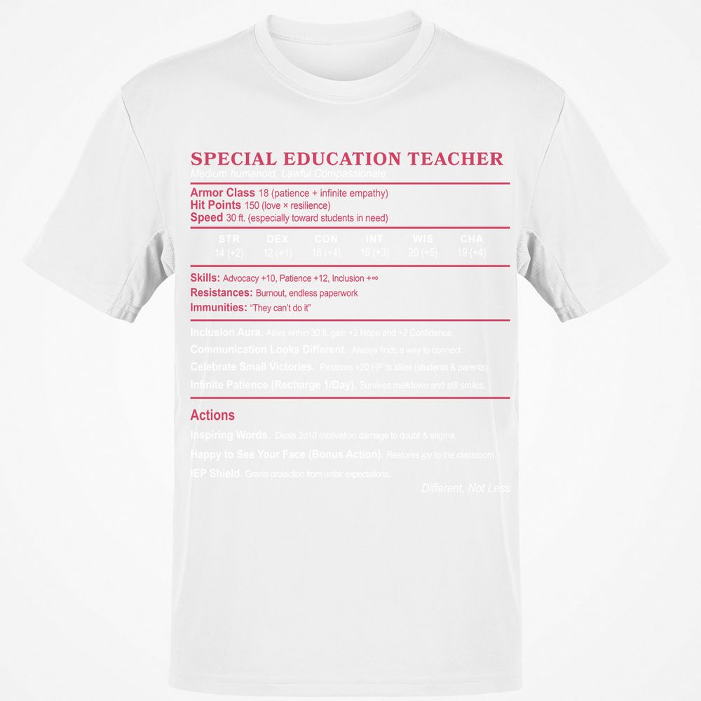 Special Education Teacher Classic Unisex T-Shirt - White - 12