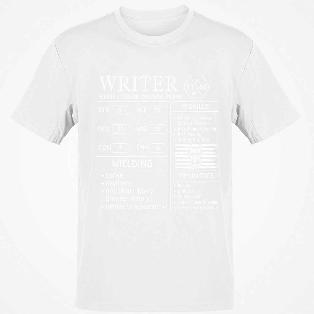 Writer Stats New Classic Unisex T-Shirt - White - 12
