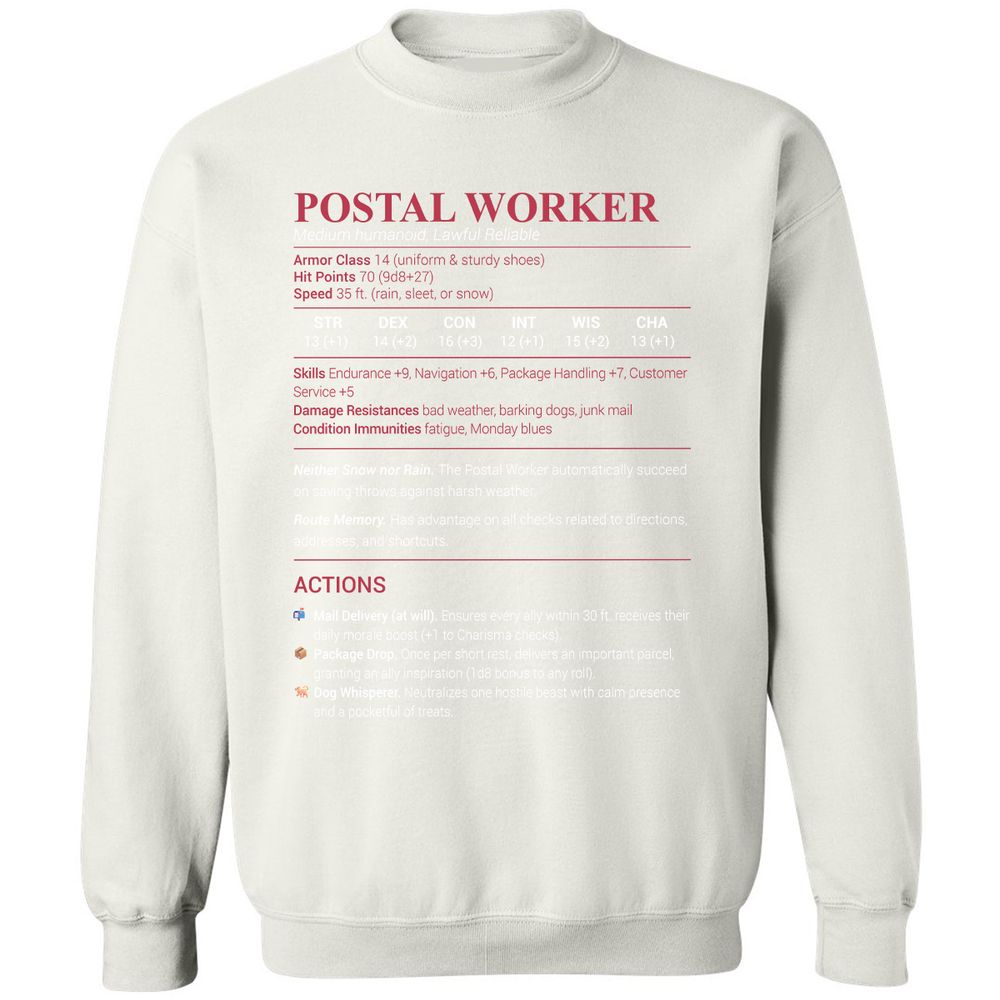 Postal Worker Classic Unisex Sweatshirt - White - 12
