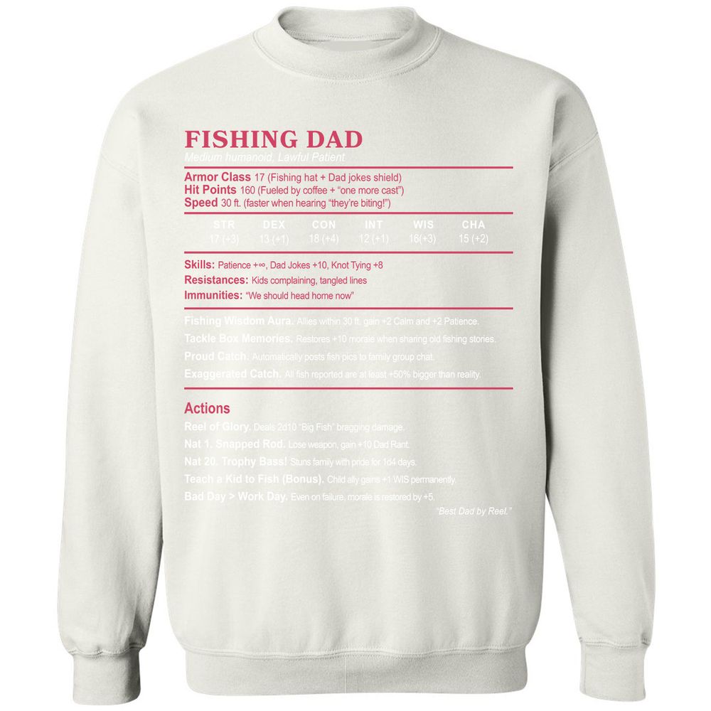 FISHING DAD Classic Unisex Sweatshirt - White - 12