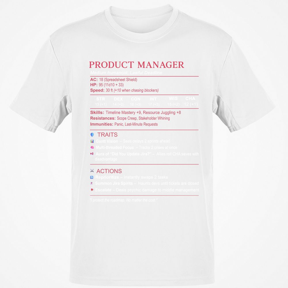 Product Manager Stats (PM) Classic Unisex T-Shirt - White - 12