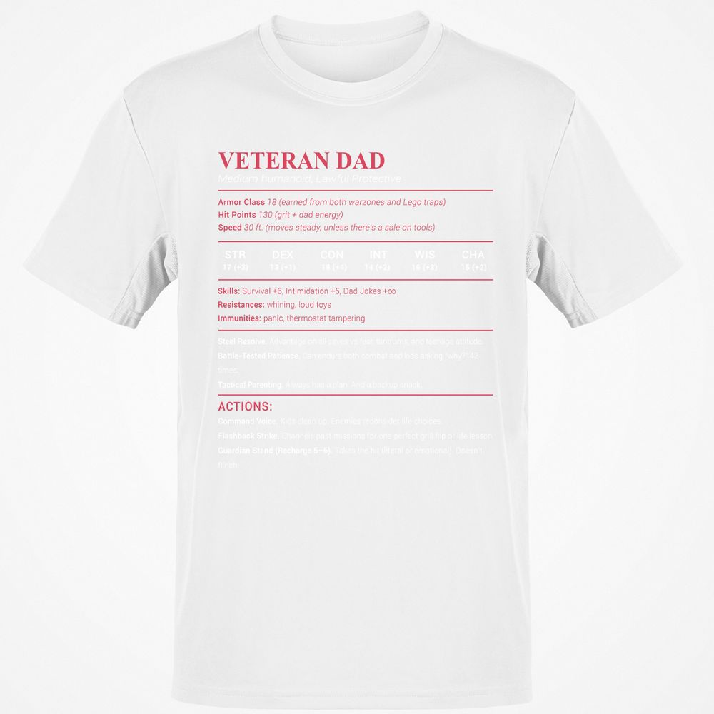 Veteran Dad Classic Unisex T-Shirt - White - 12