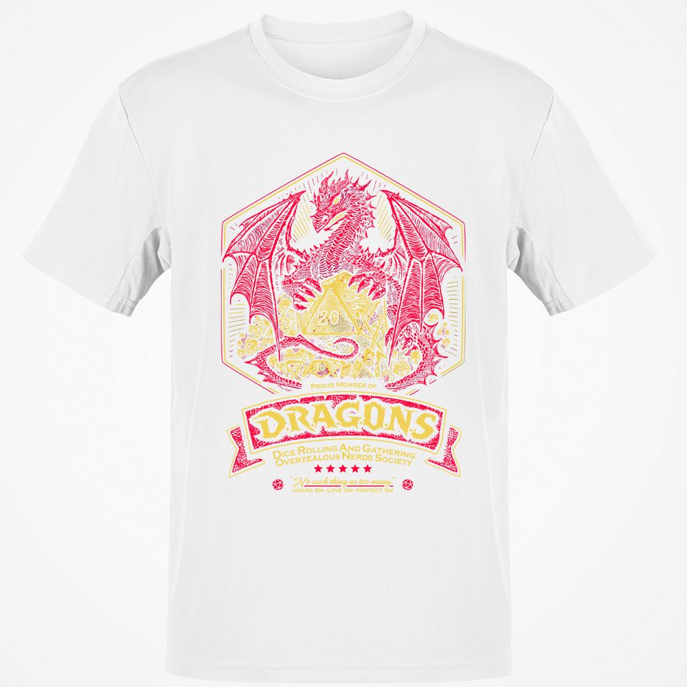 Fantasy Dragon With Dice - White - 12