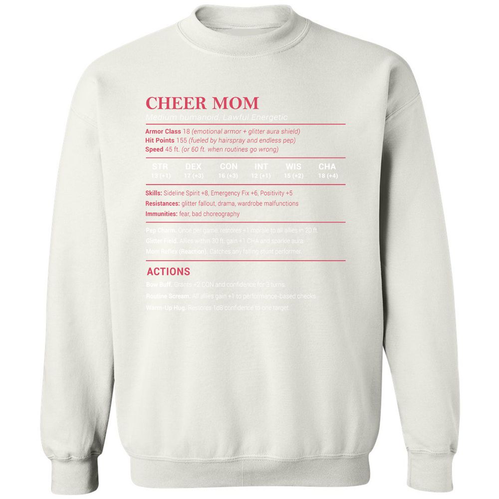 Cheer Mom Classic Unisex Sweatshirt - White - 12