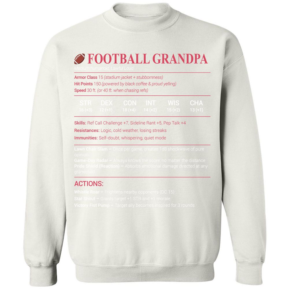 Football Grandpa Classic Unisex Sweatshirt - White - 12