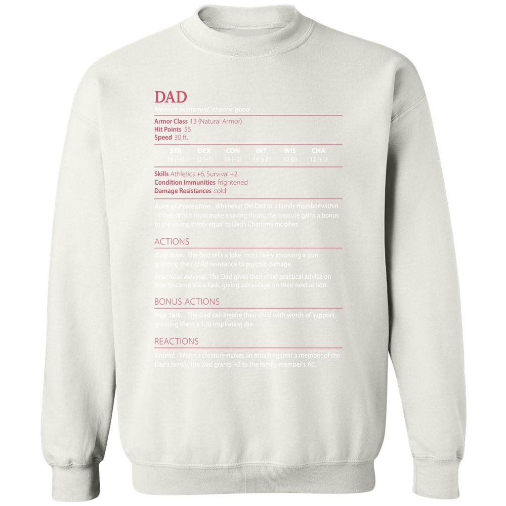 Dad Stats Classic Unisex Sweatshirt - White - 12