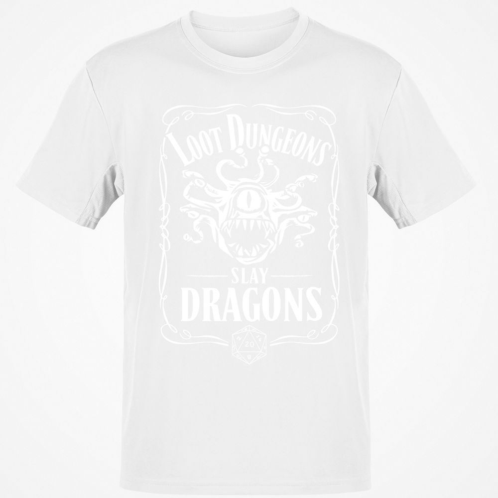 Loot Dungeon Slay Dragons Classic Unisex T-Shirt - White - 12