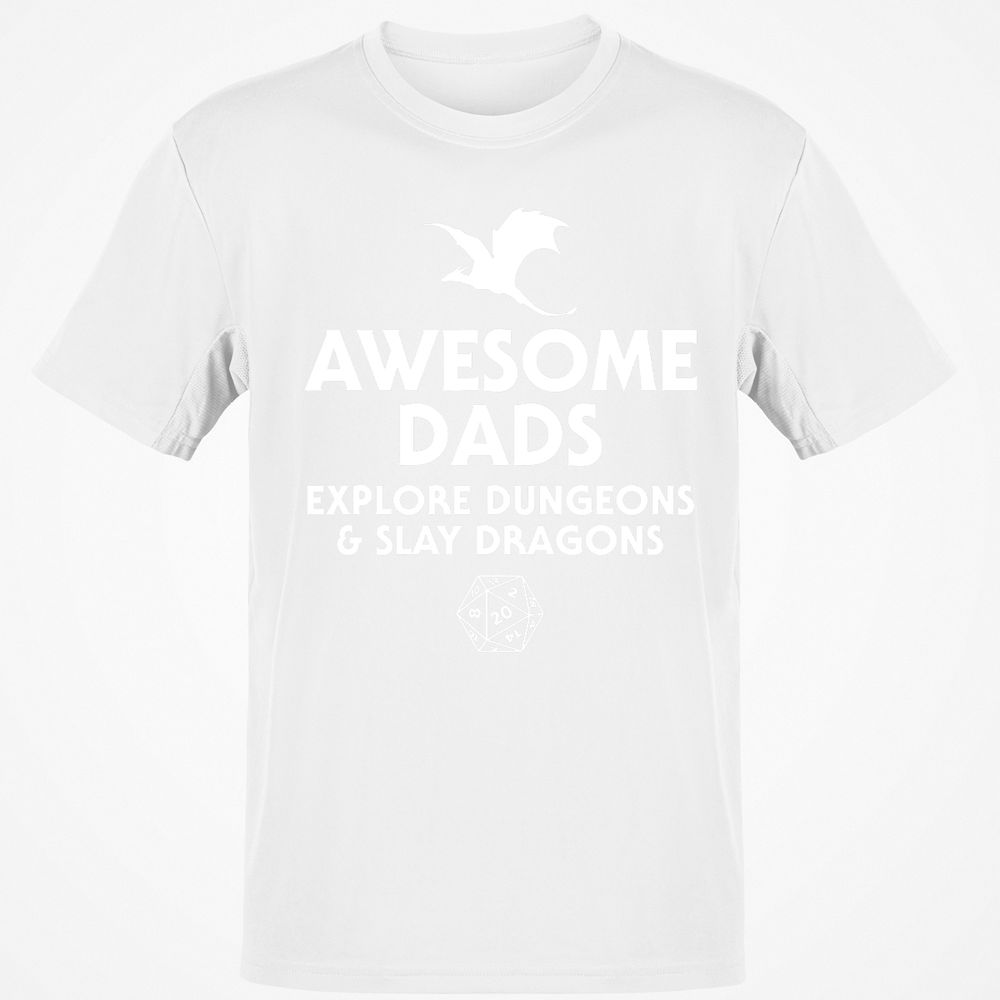 Awesome Dads Slay Dragons T-Shirt - White - 12