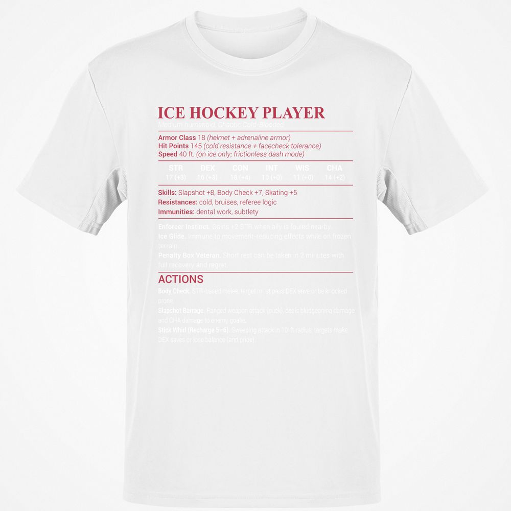 Ice Hockey Player Classic Unisex T-Shirt - White - 12