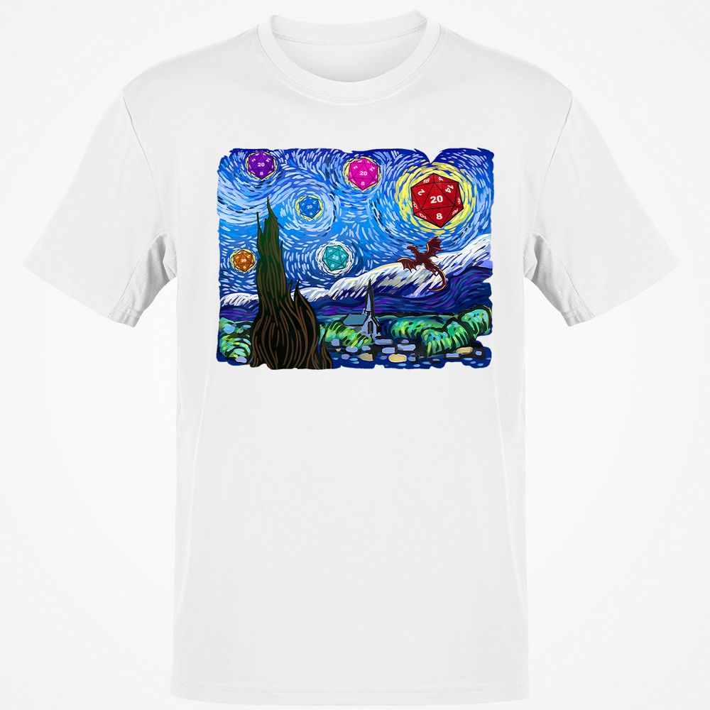 Dragon Starry Night Classic Unisex T-Shirt - White - 12