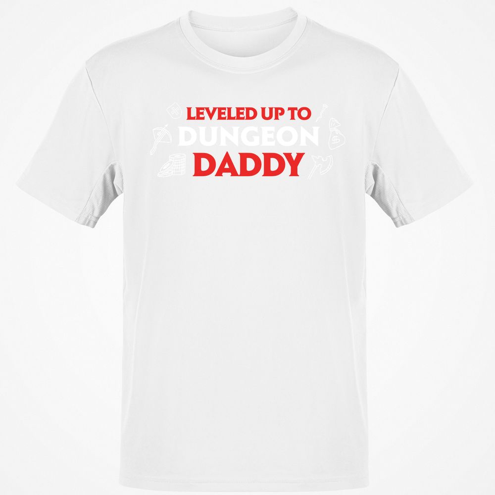 Leveled Up To Dungeon Daddy T-Shirt - White - 12