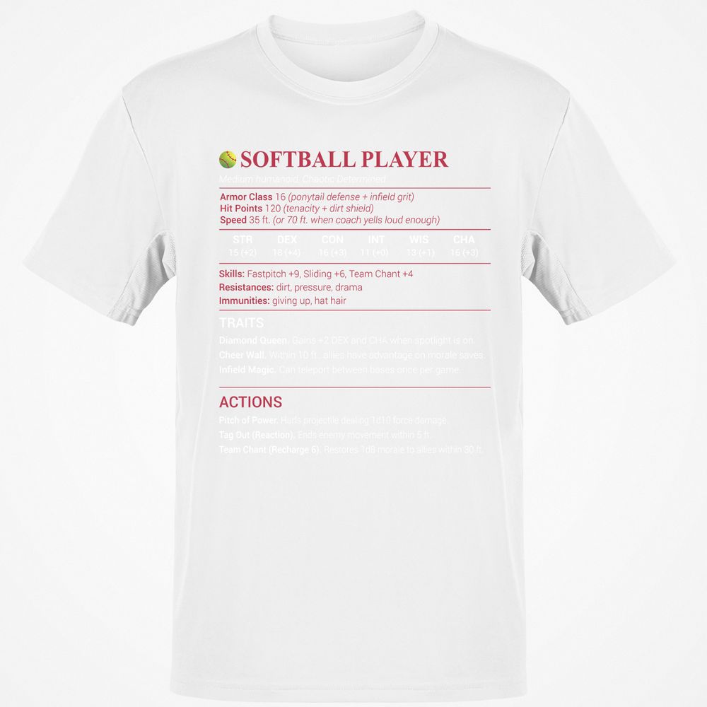 Softball Player Classic Unisex T-Shirt - White - 12
