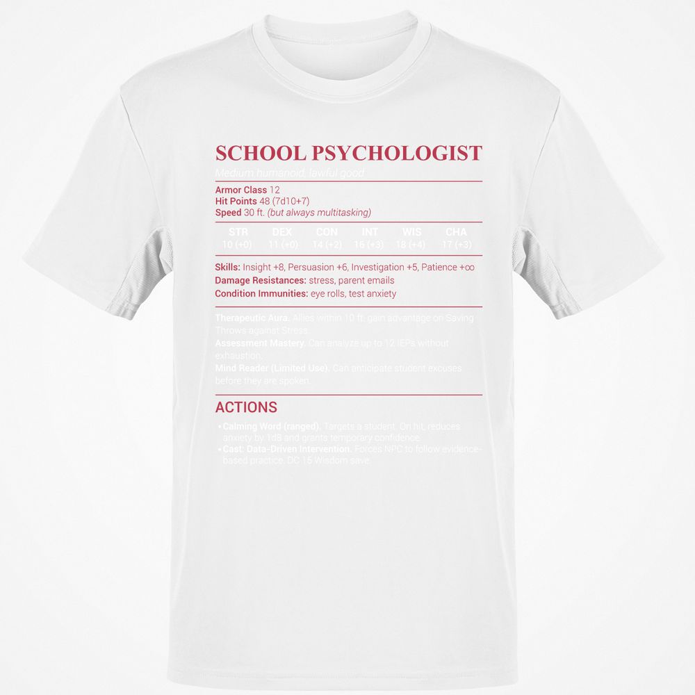 School Psychologist Classic Unisex T-Shirt - White - 12