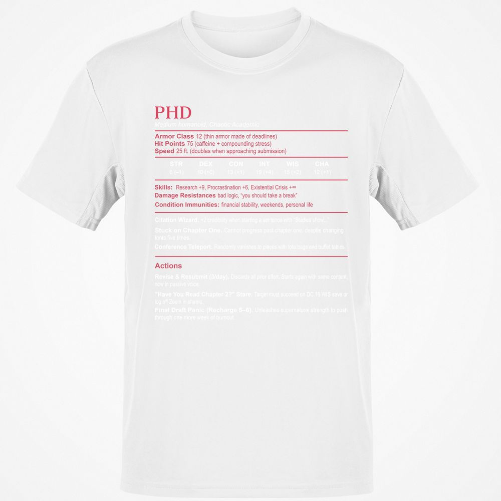 PhD Stats Classic Unisex T-Shirt - White - 12
