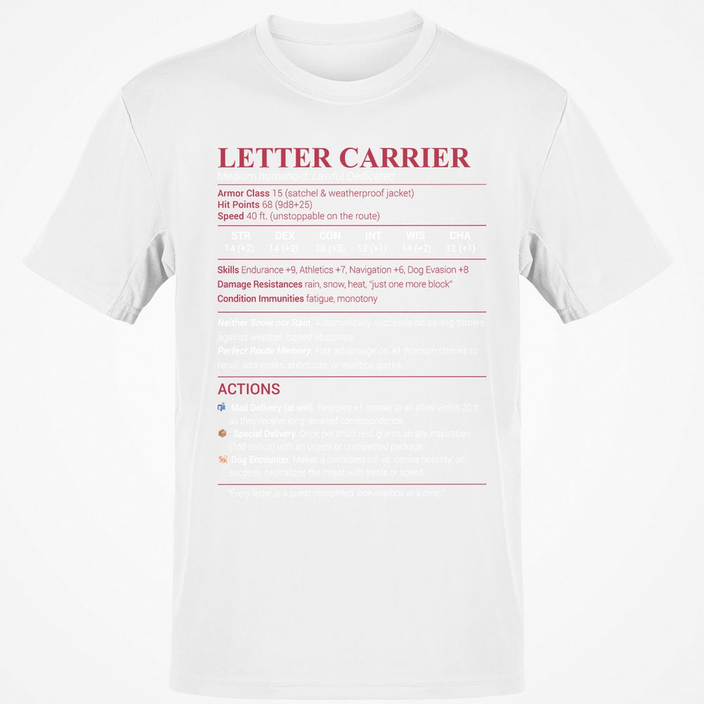 Letter Carrier Classic Unisex T-Shirt - White - 12
