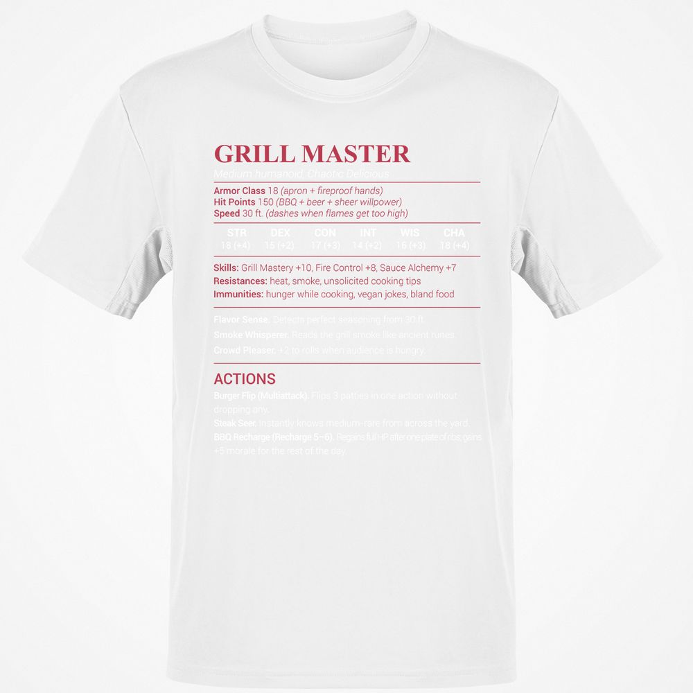 Grill Master Classic Unisex T-Shirt - White - 12