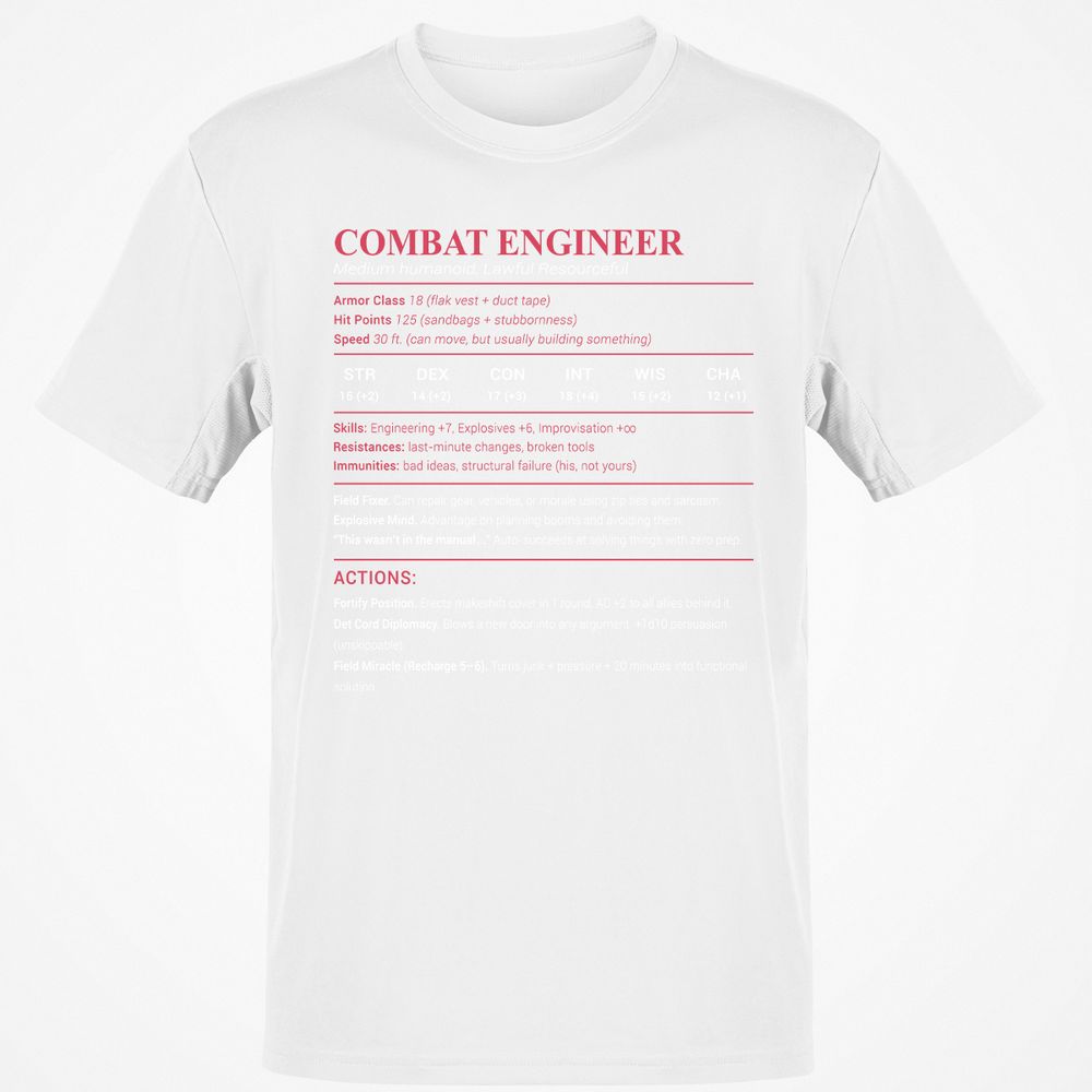 Combat Engineer Classic Unisex T-Shirt - White - 12