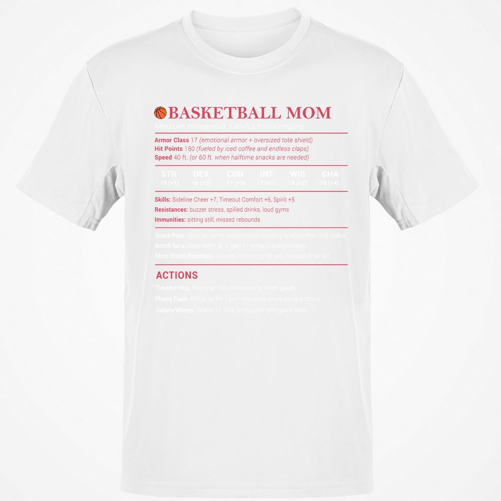 Basketball Mom Classic Unisex T-Shirt - White - 12