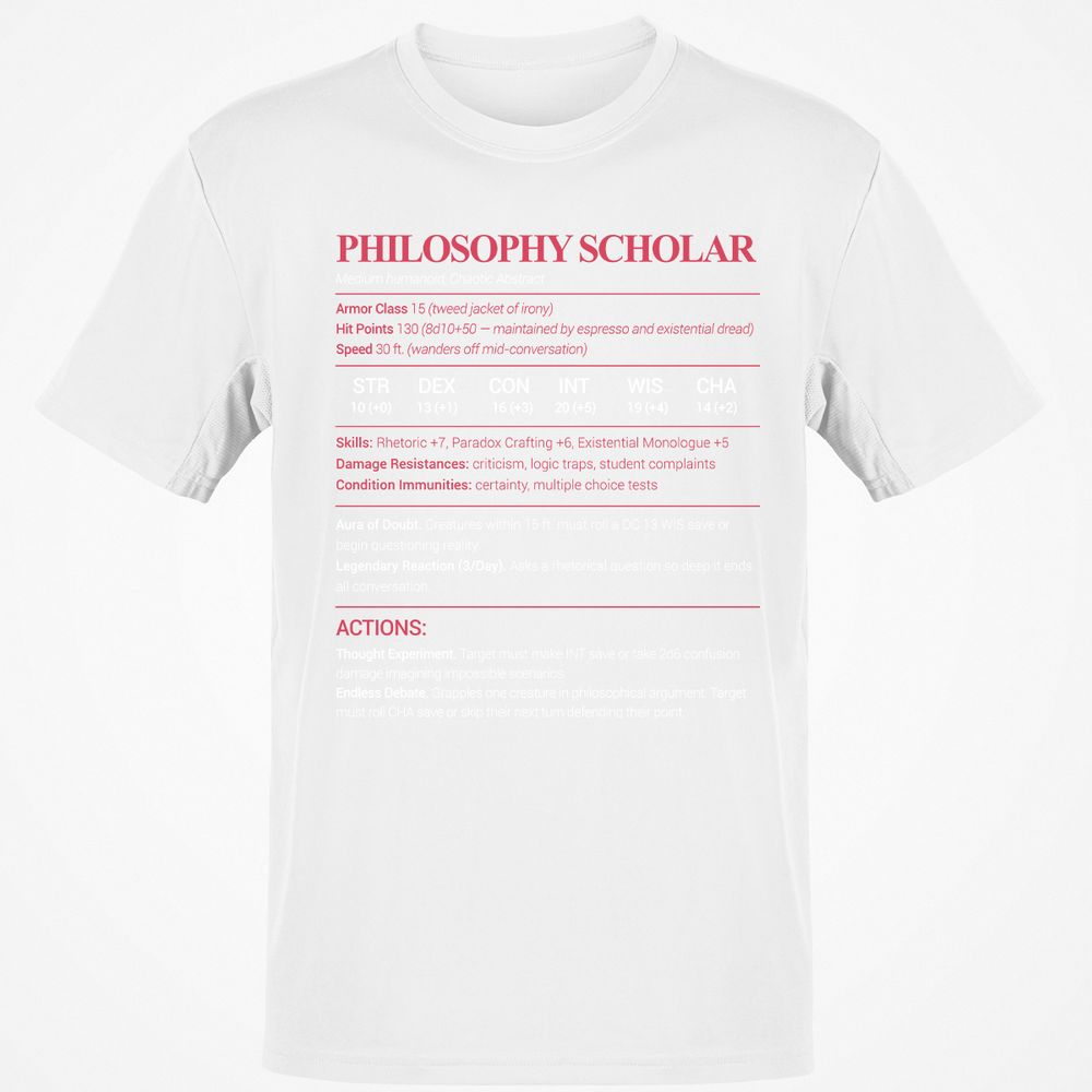 Philosophy Scholar Classic Unisex T-Shirt - White - 12