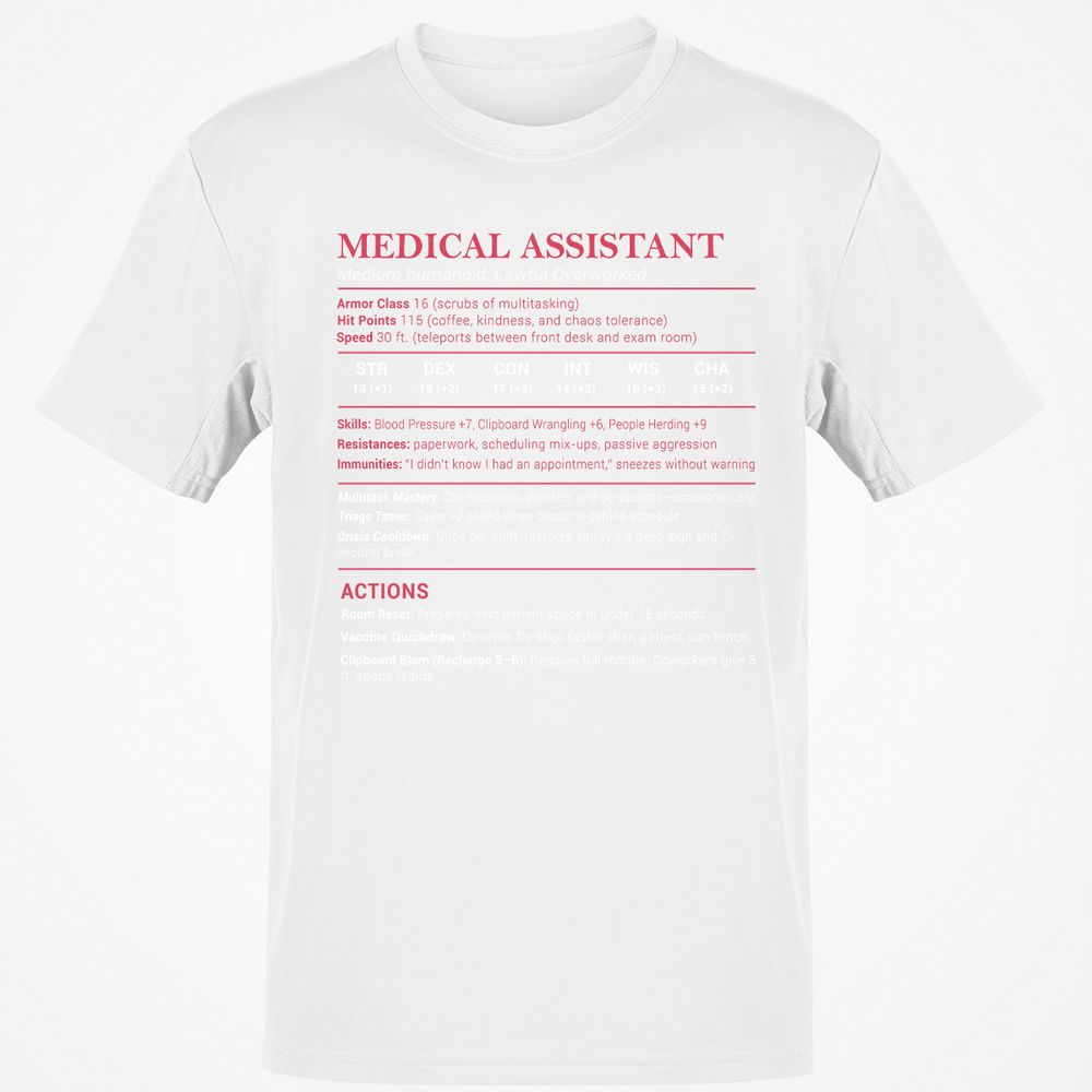 Medical Assistant Stats Classic Unisex T-Shirt - White - 12