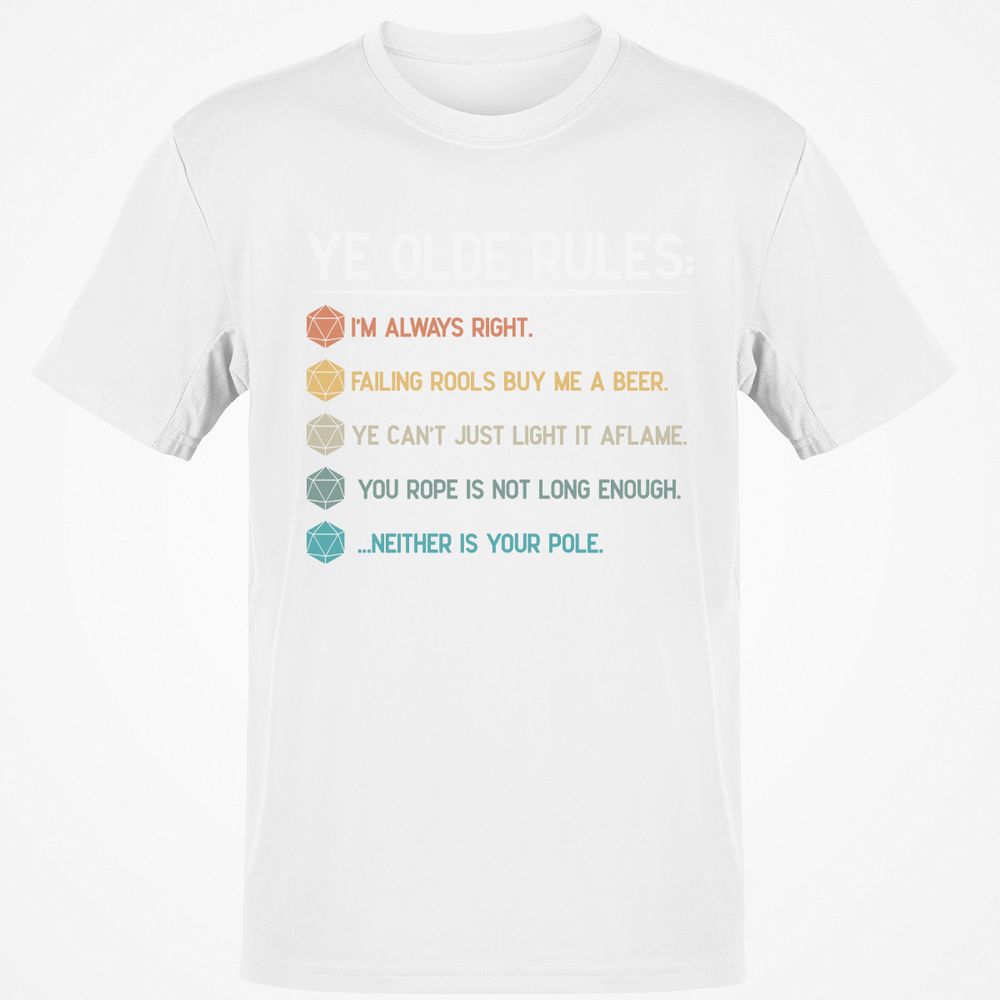 Dungeon Master Rules – Ye Olde RPG Classic Unisex T-Shirt - White - 12