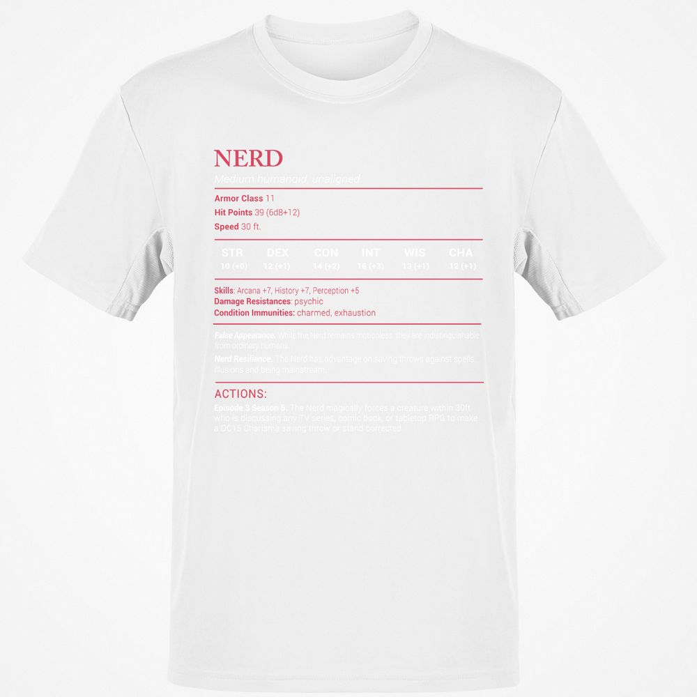 Nerd Stats Classic Unisex T-Shirt - White - 12