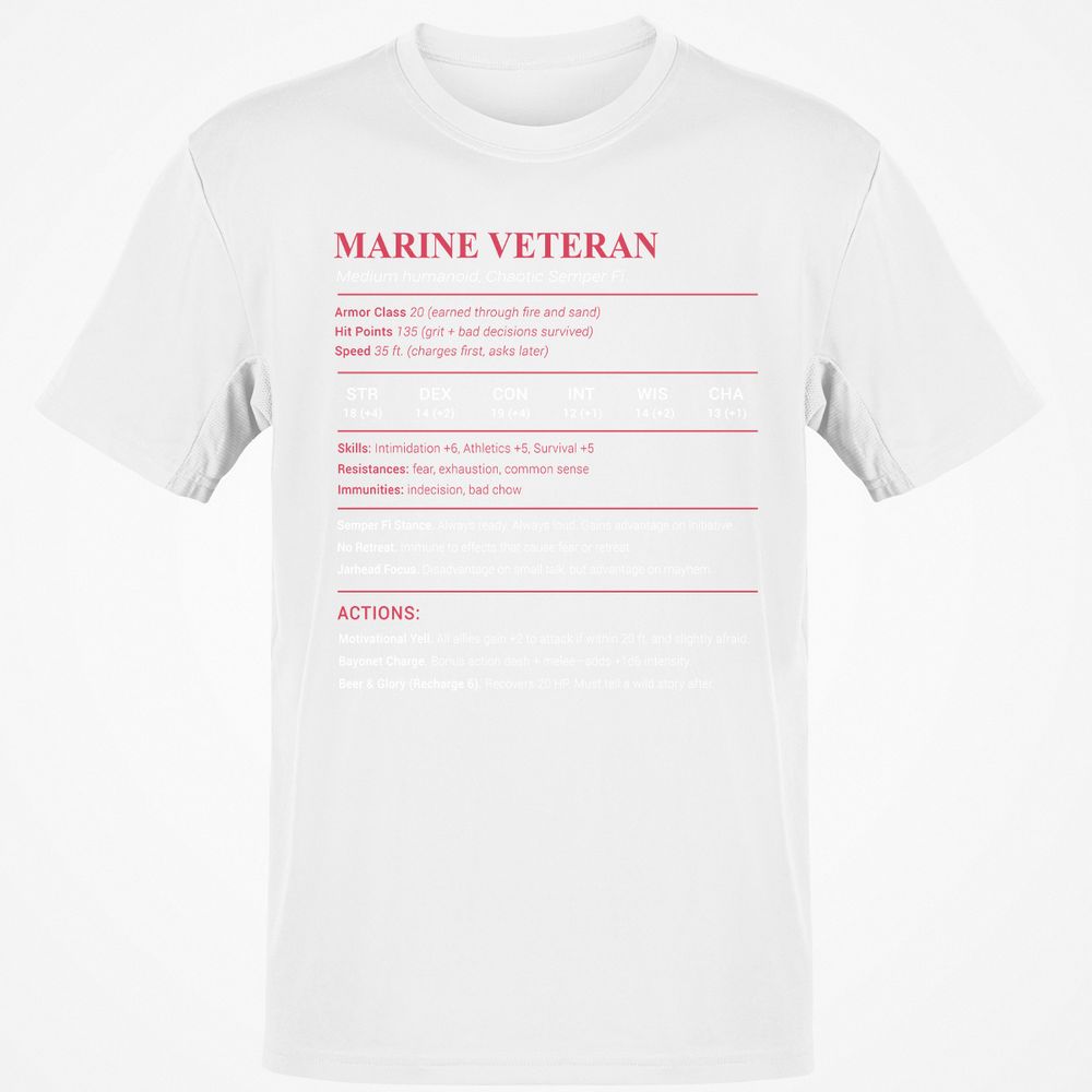 Marine Veteran Classic Unisex T-Shirt - White - 12