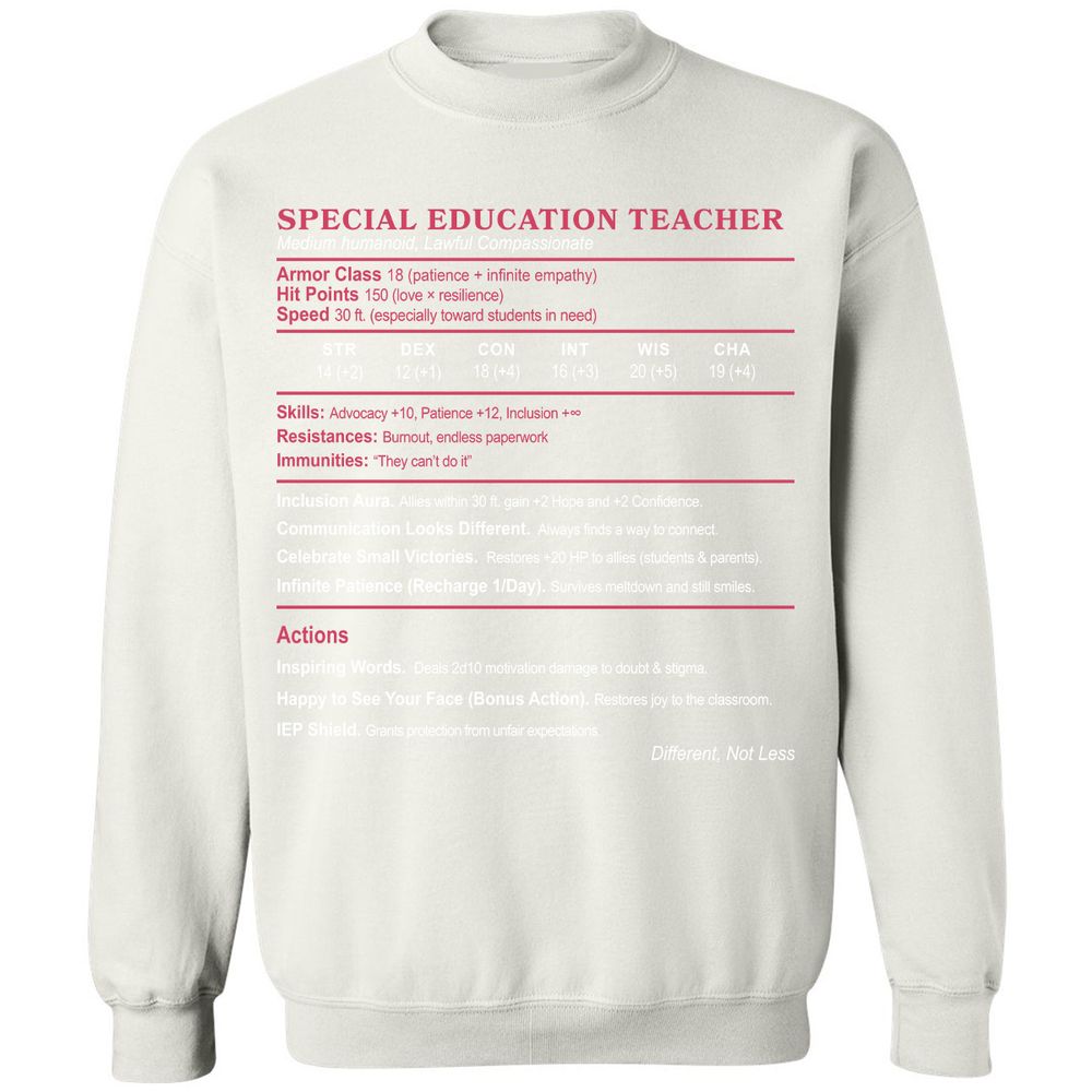 Special Education Teacher Classic Unisex Sweatshirt - White - 12