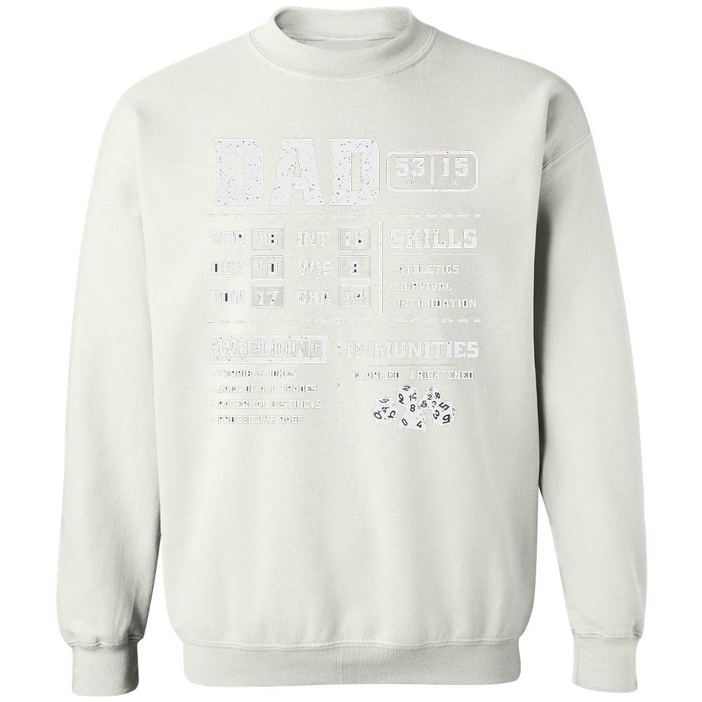 Dad Stat Block 2 Classic Unisex Sweatshirt - White - 12
