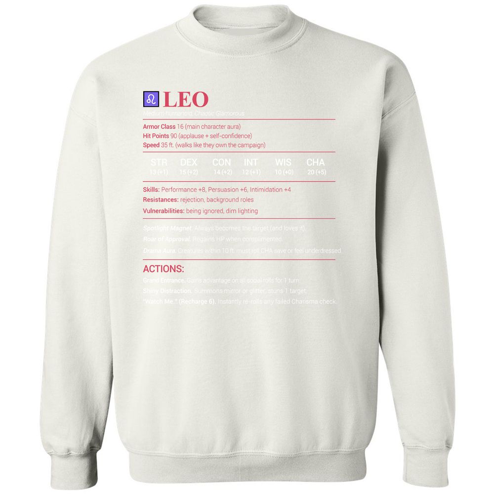 Leo Stats Classic Unisex Sweatshirt - White - 12