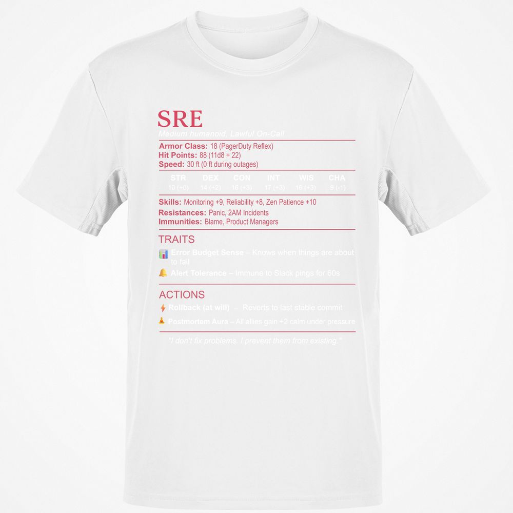 SRE Stats Classic Unisex T-Shirt - White - 12