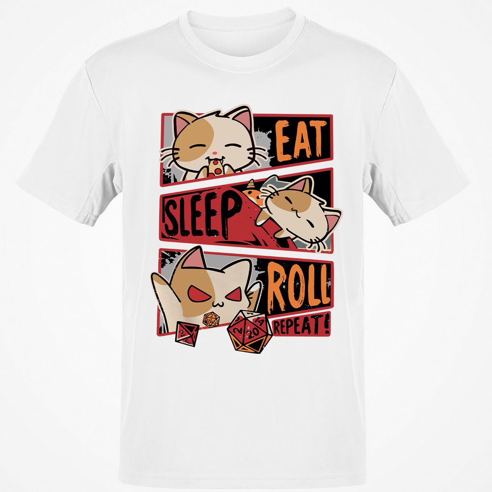 Eat Sleep Roll Repeat Classic Unisex T-Shirt - White - 12