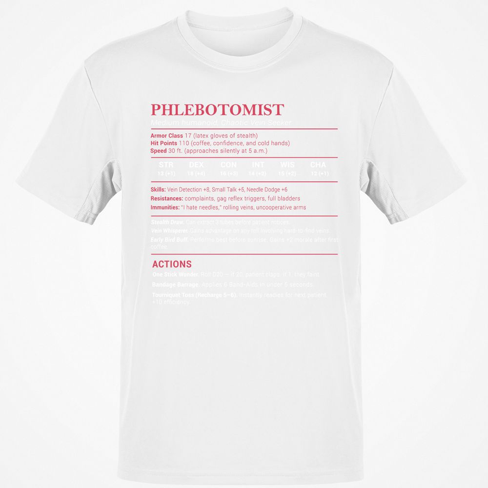 Phlebotomist Stats Classic Unisex T-Shirt - White - 12