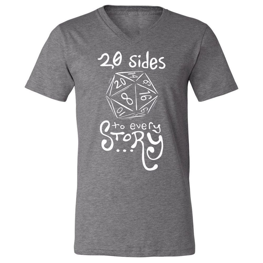 20 Sides to Every Story Unisex V-Neck T-Shirt - Deep Heather - 13