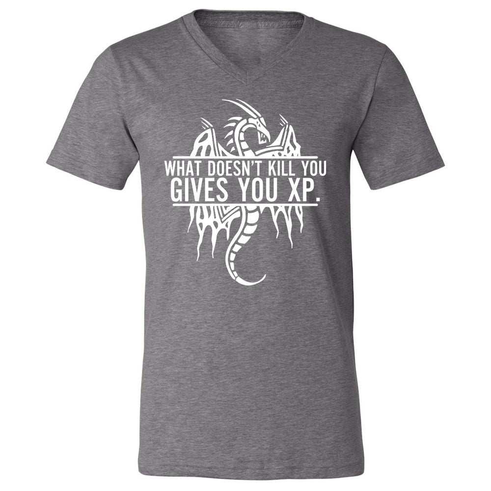 What Doesn't Kill You Unisex V-Neck T-Shirt - Deep Heather - 13