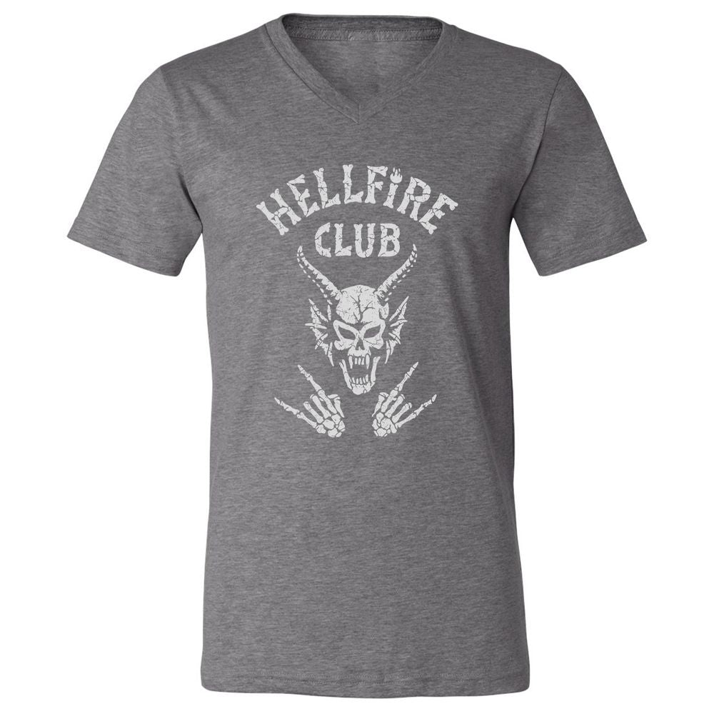 Hellfire Club Unisex V-Neck T-Shirt - Deep Heather - 13