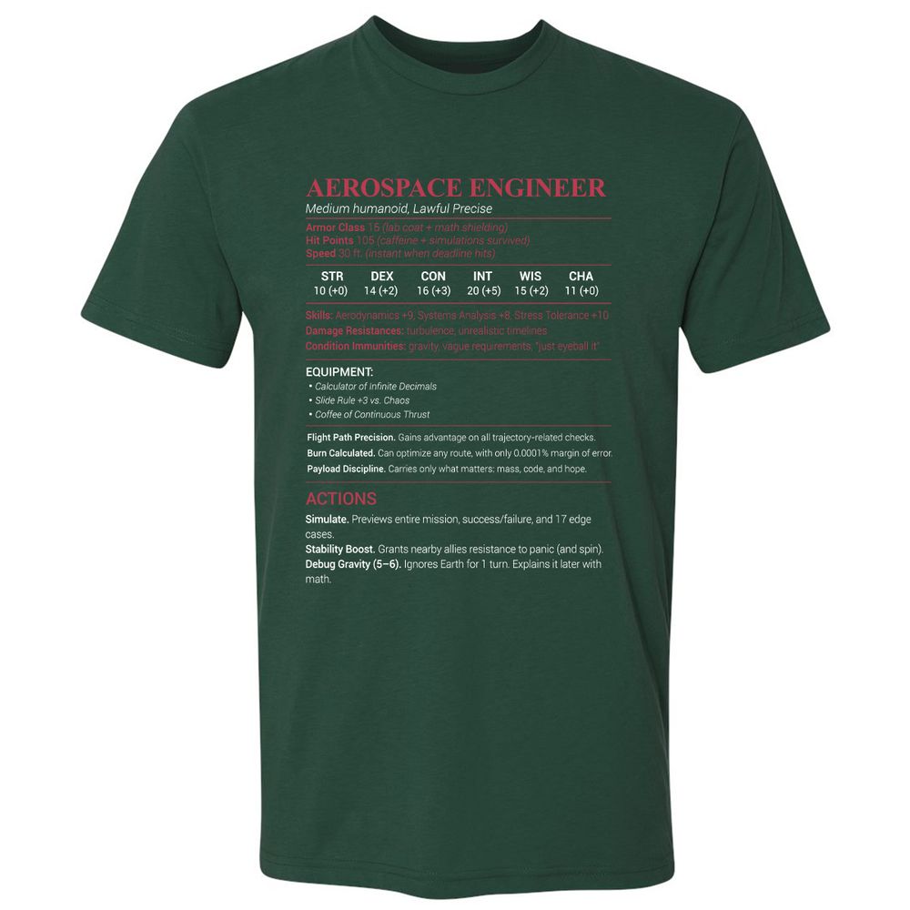 Aerospace Engineer Premium Unisex T-Shirt - Forest Green - 13